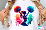 Neon Cheerleader | PNG Sublimation File