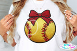 Faux Embroidered Softball | PNG Sublimation File