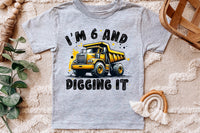 Sixth Birthday Construction Truck | PNG Print File