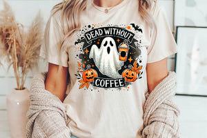 Dead Without Coffee | Halloween Sublimation PNG