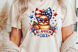All American Chick | Fourth of July | PNG Sublimation File