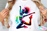 Neon Cheerleader | PNG Sublimation File