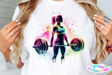 Powerlifting Female Silhouette | PNG Sublimation File