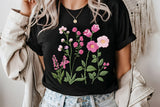 Faux Embroidery Pink Wildflower Pocket | PNG Sublimation File