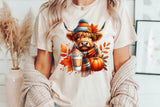 Fall Highland Cow | Fall Sublimation PNG