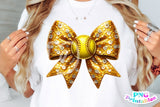 Sequin Softball Bow | PNG File