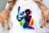 Softball Silhouette Neon | PNG File