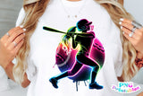 Softball Silhouette Neon | PNG File