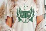 Retro Camper Scene Camping | PNG Sublimation File