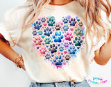 Paw Prints Heart | PNG Sublimation File