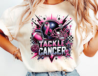Tackle Cancer Football Pink and Navy | PNG Sublimation File