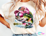 American Girl Bass Fish | Fishing PNG Print File