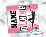 Dance Glitter 20 oz Skinny Tumbler Pink and Black | PNG Sublimation File