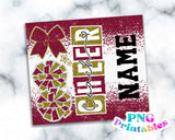 Cheer Coach Glitter 20 oz Skinny Tumbler png Design - Maroon and Gold