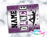 Dance Glitter 20 oz Skinny Tumbler Purple and Black | PNG Sublimation File