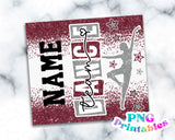 Dance Glitter 20 oz Skinny Tumbler Maroon and Silver | PNG Sublimation File