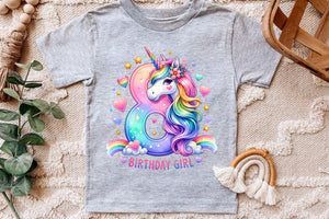 Birthday Girl Eighth Birthday Unicorn | PNG Print File