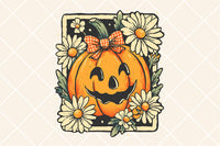 Jack-o-lantern with Bow | Halloween Sublimation PNG