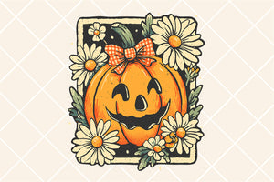 Jack-o-lantern with Bow | Halloween Sublimation PNG