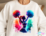 Neon Cheerleader | PNG Sublimation File