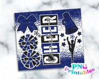 Cheer Coach Glitter 20 oz Skinny Tumbler png Design -  Blue and Black