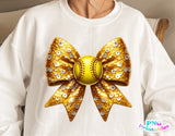 Sequin Softball Bow | PNG File