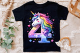 Fourth Birthday Unicorn | PNG Print File