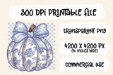 Chinoiserie Pumpkin | Fall Sublimation PNG