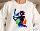 Softball Silhouette Neon | PNG File