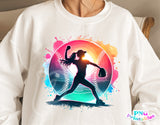 Softball Silhouette Neon | PNG File