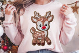 Faux Embroidery Reindeer | Christmas Sublimation PNG
