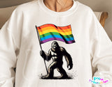 Pride Flag with Sasquatch | LGBTQ Pride PNG File