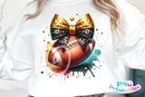 Black and Gold Football | PNG Sublimation File