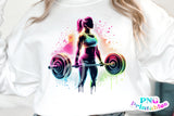 Powerlifting Female Silhouette | PNG Sublimation File