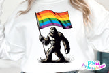Pride Flag with Sasquatch | LGBTQ Pride PNG File