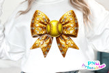 Sequin Softball Bow | PNG File