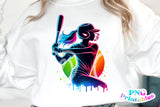 Softball Silhouette Neon | PNG File