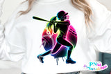 Softball Silhouette Neon | PNG File