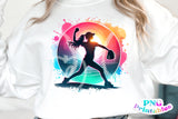 Softball Silhouette Neon | PNG File