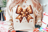 Glitter Gingerman Bow | Christmas Sublimation PNG