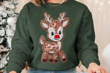 Faux Embroidery Reindeer | Christmas Sublimation PNG