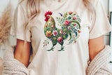 Floral Rooster | PNG Sublimation File