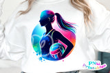 Volleyball Neon Silhouette | PNG Print File