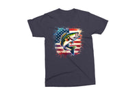 Bass Fish and American Flag | Fishing PNG Print File