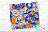 Iris 3D Floral 20 oz Skinny Tumbler - Sublimation Tumbler Wrap PNG