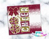 Cheer Coach Glitter 20 oz Skinny Tumbler png Design - Maroon and Gold