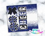 Cheer Glitter 20 oz Skinny Tumbler png Design - Blue and Black