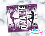 Dance Glitter 20 oz Skinny Tumbler Purple and Black | PNG Sublimation File