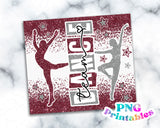 Dance Glitter 20 oz Skinny Tumbler Maroon and Silver | PNG Sublimation File