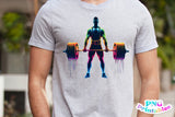 Powerlifting Male Silhouette | PNG Sublimation File